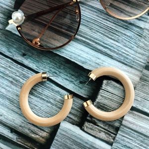 Wood Hoop Earrings (J13)